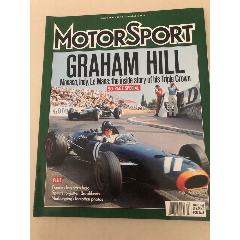 Motor Sport Magazine - March 2002 - Graham Hill, Indy 500 Winner Joe Scalzo Vint
